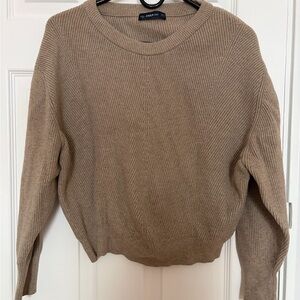 Zara Women's Brown Crew Neck Sweater